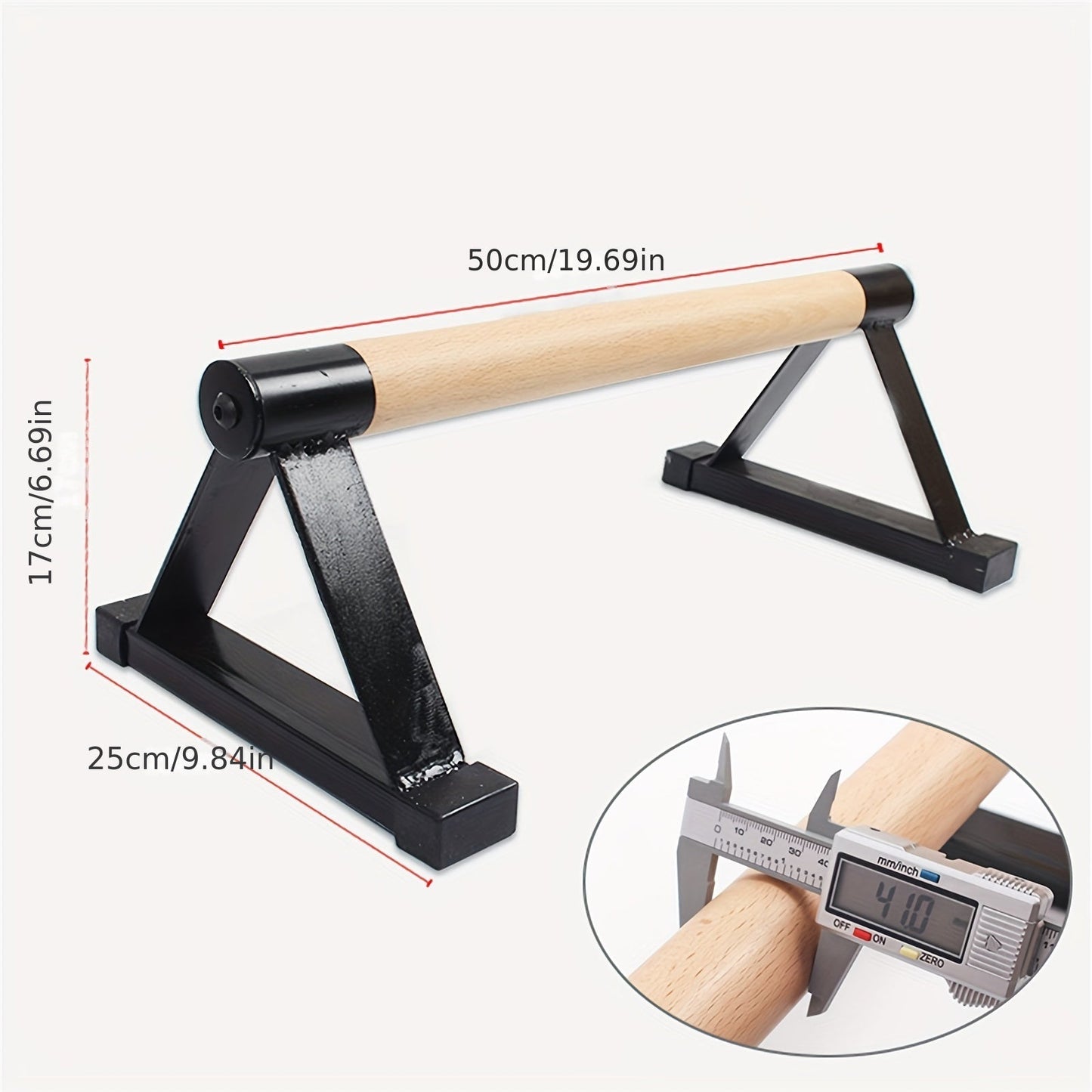 1 Pair Push-up Parallettes Bars(Black Beech Wood)