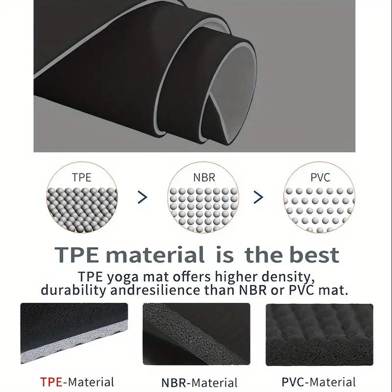 NNEDSZ Yoga Mat Exercise Workout Mats Fitness Mat for Home Gym Black 6mm