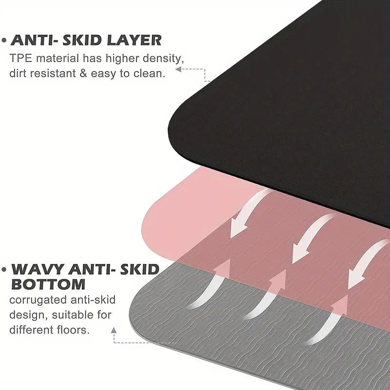 NNEDSZ Yoga Mat Exercise Workout Mats Fitness Mat for Home Gym Black 6mm